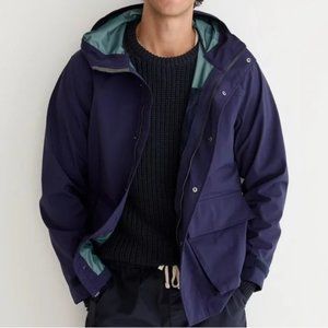 J crew Brunswick rain jacket bright indigo blue - LARGE